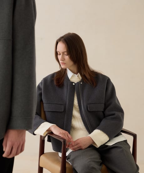 Wool Cashmere Blouson Coat