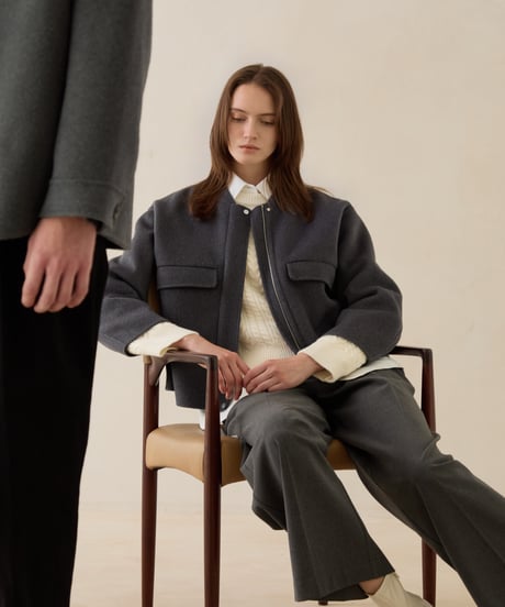 Wool Cashmere Blouson Coat