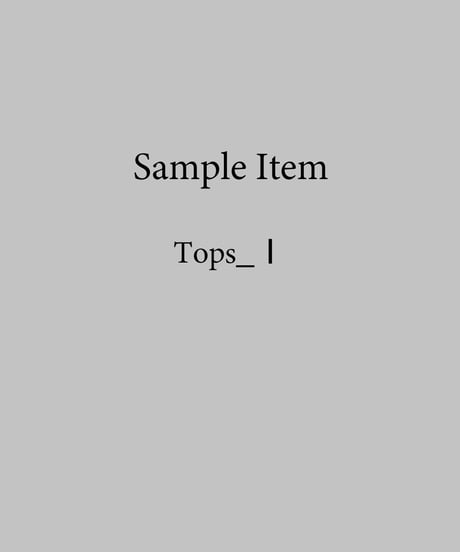 [Sample Item] Tops_Ⅰ