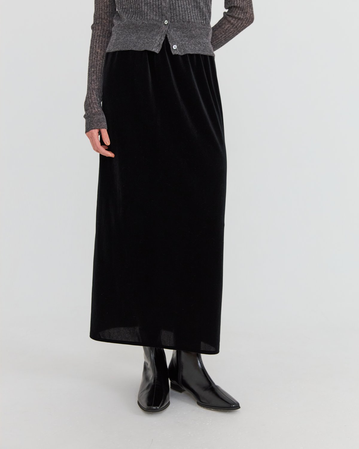 na.e smooth Skirt ナエ スムーススカート♡ Narrow Velours Skirt | Na.e