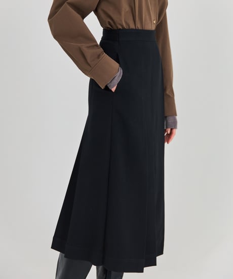Wrap Pleated Skirt