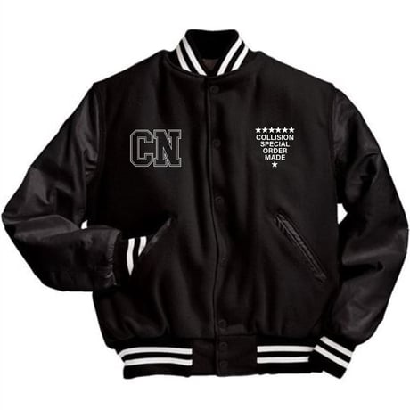 【完全10着限定】COLLISION Varsity jacket プレミアムレザースタジャン