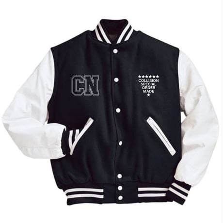 【完全10着限定】COLLISION Varsity jacket プレミアムレザースタジャン
