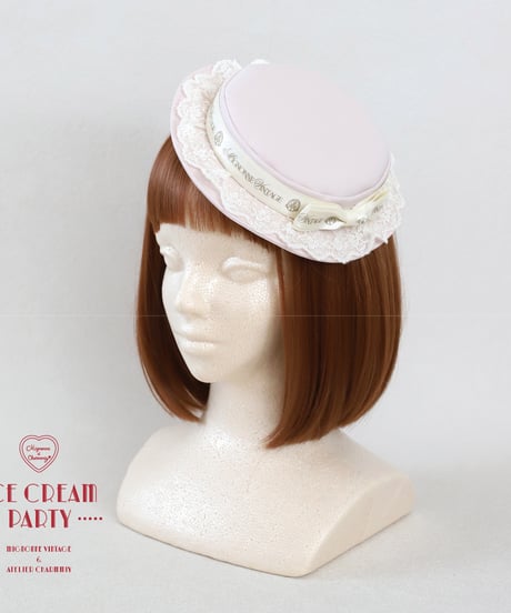 Mignonne Vintage／ICE CREAM PARTY ミニハット -Strawberry Milk-