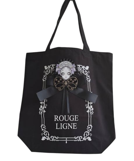 Rouge Ligne／Rouge Ligneのお顔トートバッグ（パープルヘアー）