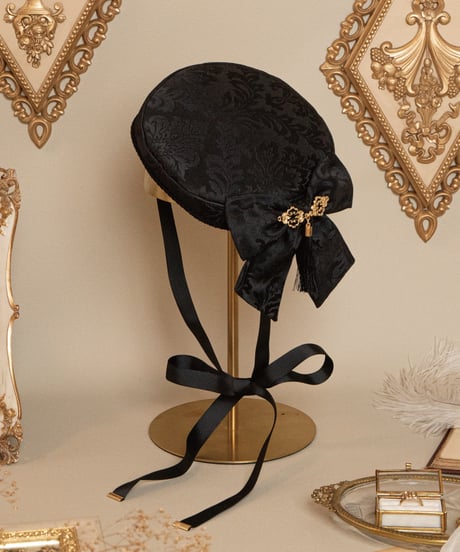 Mignonne Vintage／Salon Arabesque ミニトークハット -ブラック-