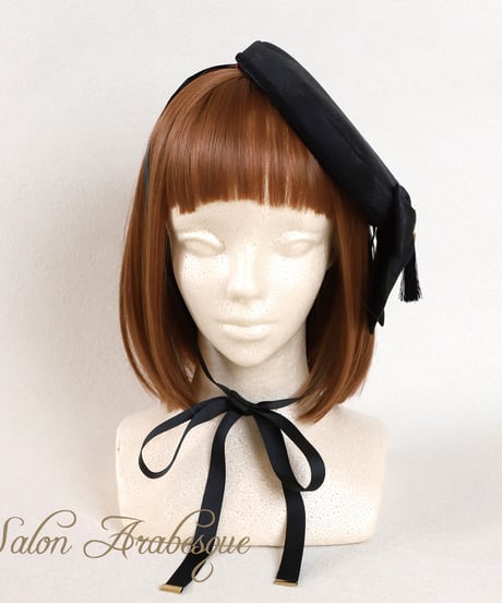 Mignonne Vintage／Salon Arabesque ミニトークハット -ブラック-