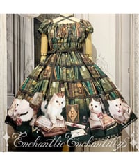 Enchantlic Enchantilly／Queen Cat 〜秘密の書斎〜 ワンピース (クラシカルグリーン)