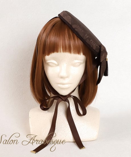 Mignonne Vintage／Salon Arabesque ミニトークハット -ブラウン-