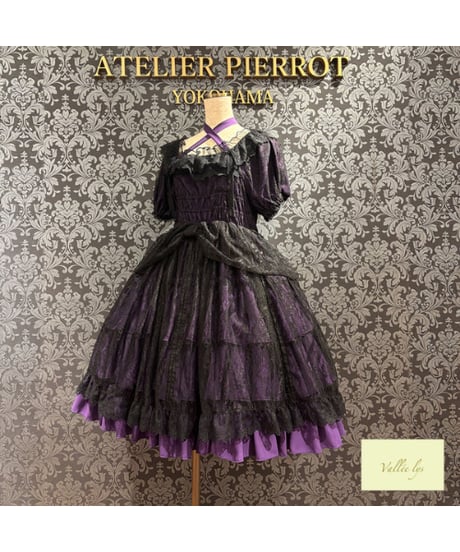 Vallée lys／Mellow Melody Dress（PURPLE×BLACK）