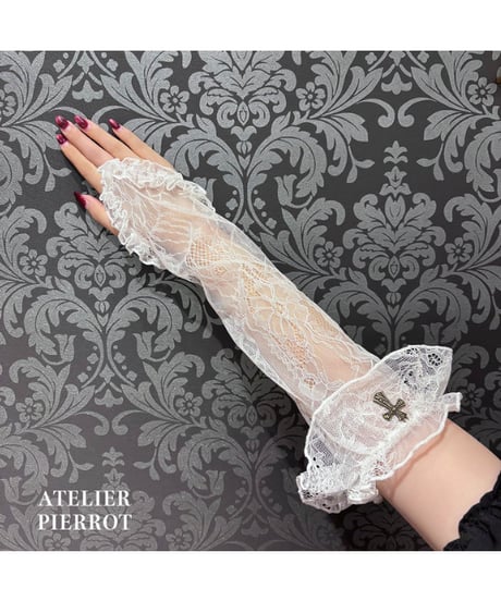 ATELIER-PIERROT／Forbidden Prayer Lace Long Gloves（ホワイト）