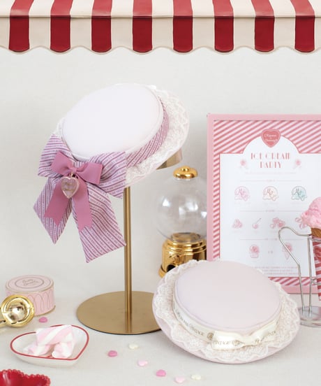 Mignonne Vintage／ICE CREAM PARTY ミニハット -Strawberry Milk-