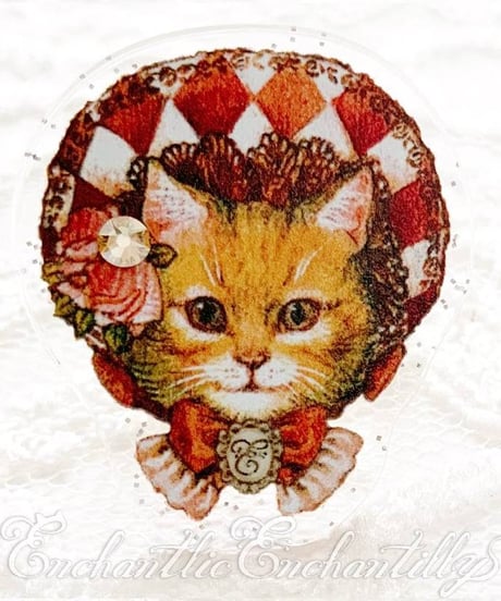 Enchantlic Enchantilly／Dolled Up Ring 双子のボンネット猫ちゃん（赤/青）