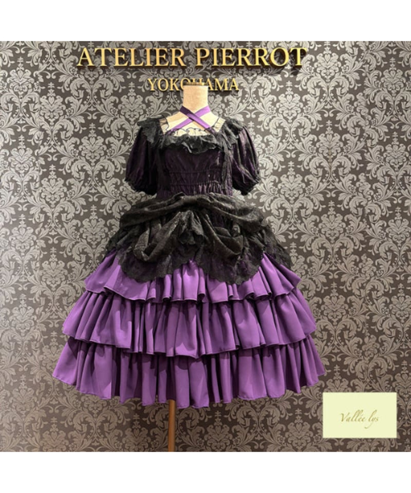 Vallée lys／Mellow Melody Dress（PURPLE×BLACK） |