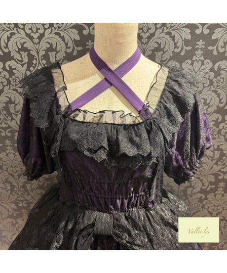 Vallée lys／Mellow Melody Dress（PURPLE×BLACK）