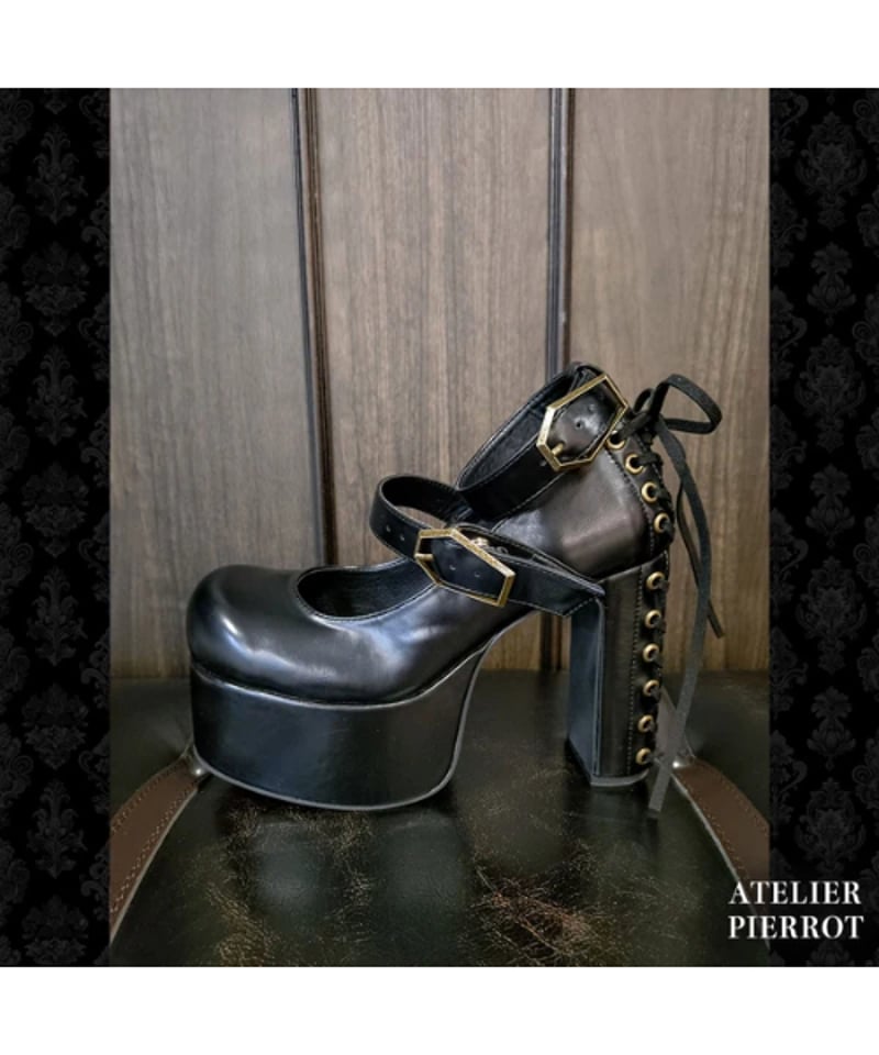 ATELIER-PIERROT／Coffin Buckle Lace-Up Platform