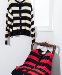 ★オトク早割ご予約★　異素材ボーダークルーカーディガン MGKN26121A MARGAUX VINTAGE
