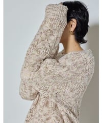 ★ご予約受付中★　ブークレMIX透かしニット 9865 - 403 DP chignon