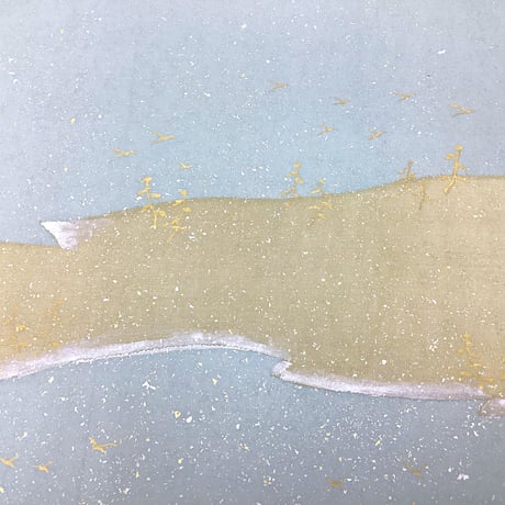 【現品限り】36×45㎝　本鳥の子 手書き紋様入り 切継全体砂子　1枚売り