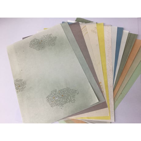 【数量限定・難アリ含む】半懐紙 新鳥の子+楮紙 いろいろセット  15枚入