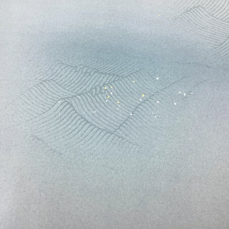全懐紙 新鳥の子 薄具引三色特殊浮雲ボカシ 新沙色打切箔砂子ローラー １枚売り