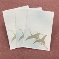 こきん特製　耳付き鳥の子はがき　二羽鶴（ブルーぼかし）　３枚入