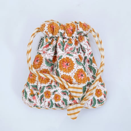orange marigold vine巾着ポーチ
