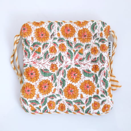 orange marigold vine巾着ポーチ