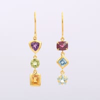 multicolor gemstone and fancy shapesピアス