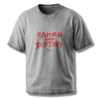 BLUCO(ブルコ) (RAMEN&DESTROY×BLUCO) ピグメントオーバーTシャツ GRAY 164-22-056