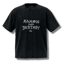 BLUCO(ブルコ) (RAMEN&DESTROY×BLUCO) ピグメントオーバーTシャツ BLACK 164-22-056