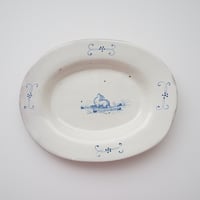 フランスアンティーク　羊のオーバル絵皿