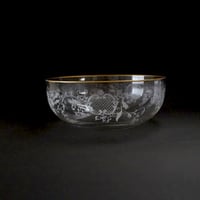 ベルギー・金縁の白い花の中鉢