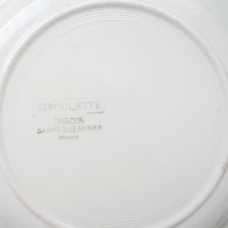 フランス・Digoin & Sarreguemines のお皿 ・チャイブ青いお皿/ 金継ぎ