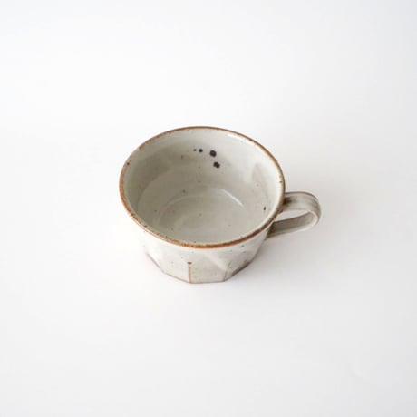 角掛政志・スープマグ （面取）/ 粉引