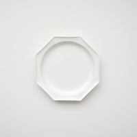 山本拓也・八角平皿（L）/白