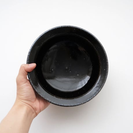 角掛政志・スープ鉢 / 黒ツヤ