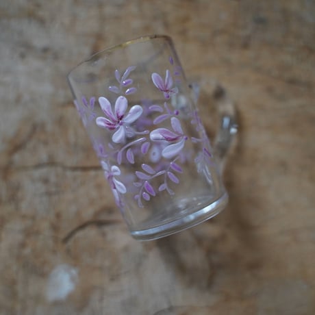 フランス・ピンクの小花・花模様のショットグラス