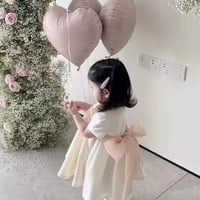 サーモンピンクウエストマークサテンワンピース(2366)