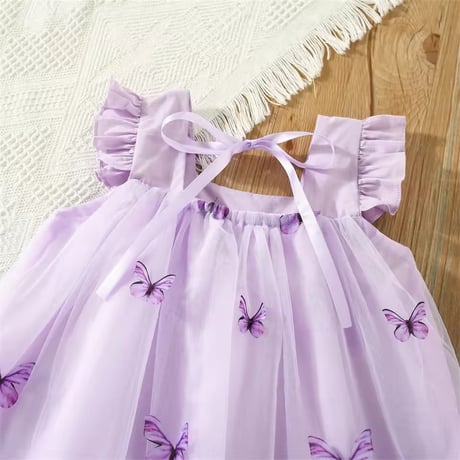 3color 3Dバタフライバックネックリボンドレス(2369)