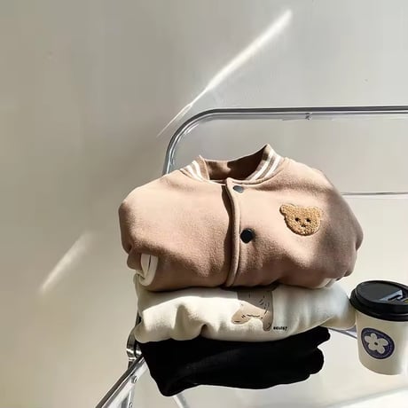 くまワッペンバックロゴあったかブルゾン(2389)