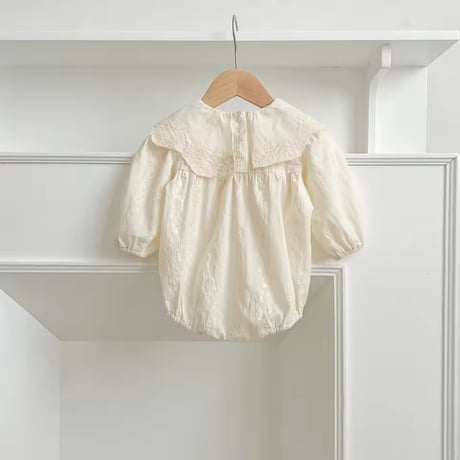 姉妹お揃いリコットコットンレースロンパースorワンピース(3250)