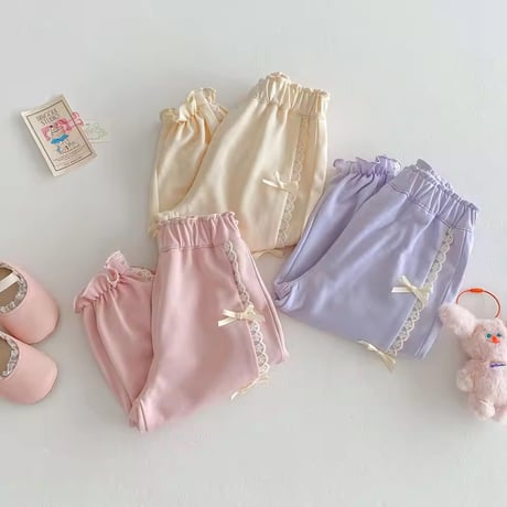 ミルキーカラーサイドラインpetitリボンカーゴパンツ(680)