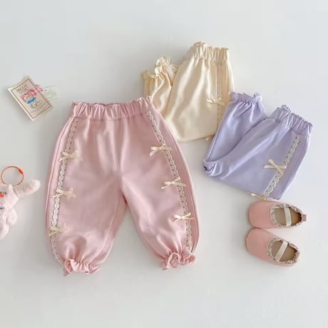 ミルキーカラーサイドラインpetitリボンカーゴパンツ(680)