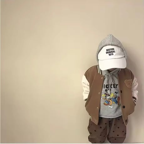 くまワッペンバックロゴあったかブルゾン(2389)