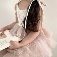 pink/white バイカラーキャミレースチュチュドレス(4079)