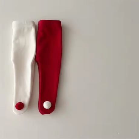 クリスマスカラーぽんぽん付きタイツ(2384)