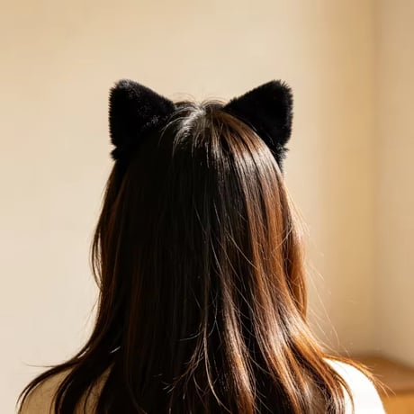 黒ねこふわふわクリップ(2371)