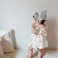 エンブロイダリーバックサテンリボンロンパースドレス(2331)