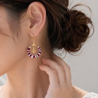 【M179-P】ビーズ フープ ピアス